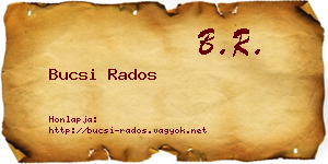 Bucsi Rados névjegykártya